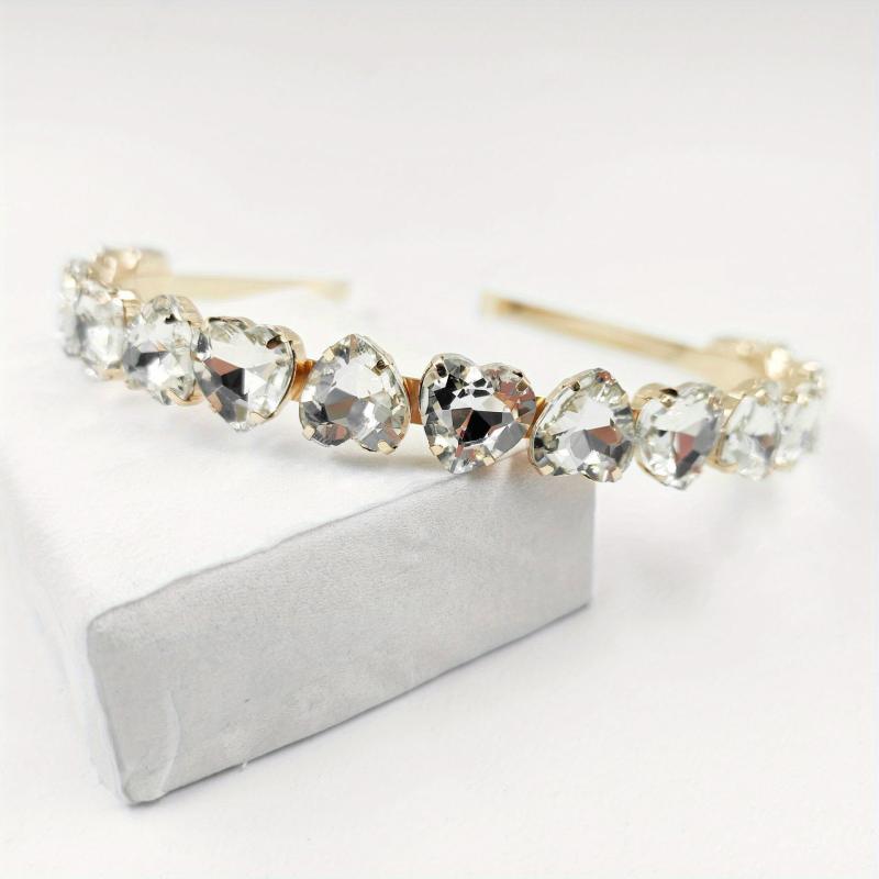 Baroque Crystal Heart Decor Headband Hair Band Glitter Hair Accessories