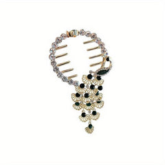 Peacock Rhinestone Crystal Double Side Hair Clip Ladies Hair Accessories