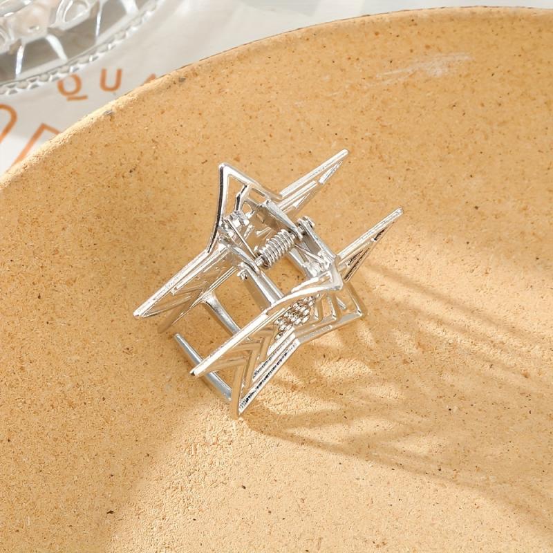 Hollow Star Metal Hair Claw Y2K Shark Claw Ponytail Holder