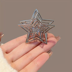 Hollow Star Metal Hair Claw Y2K Shark Claw Ponytail Holder