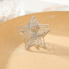 Hollow Star Metal Hair Claw Y2K Shark Claw Ponytail Holder