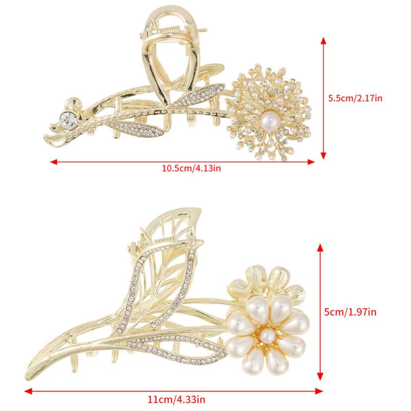 Faux Pearl Flower Rhinestone Hair Claw Hair Clip Hair Accessories