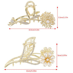 Faux Pearl Flower Rhinestone Hair Claw Hair Clip Hair Accessories