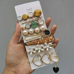Pearl Rhinestone Hair Clip for Women Girls