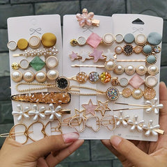 Pearl Rhinestone Hair Clip for Women Girls