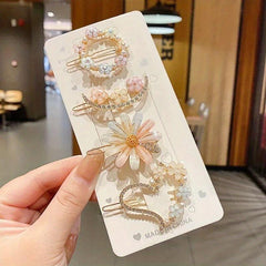 Pearl Rhinestone Hair Clip for Women Girls
