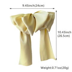 Satin Big Hair Bow Bridal Bow French Barrette Long Tail