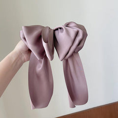 Satin Big Hair Bow Bridal Bow French Barrette Long Tail