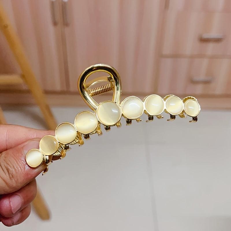 Opal Hair Claw Large Metal Back Head Hair Claw Shark Claw Hair Accessories