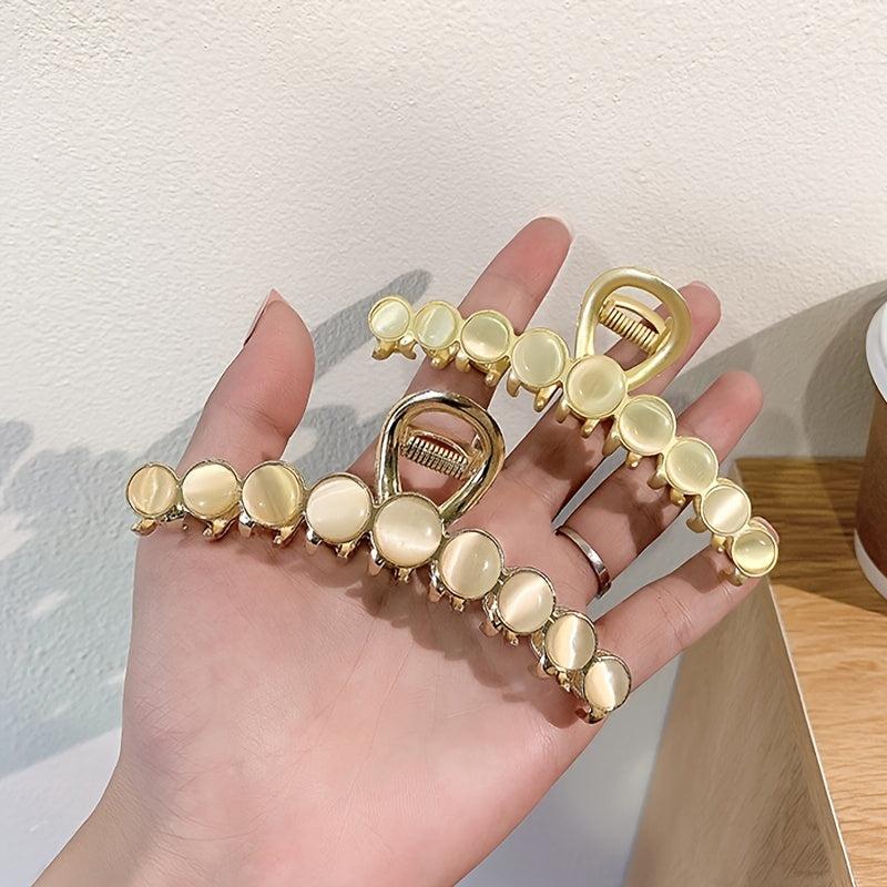 Opal Hair Claw Large Metal Back Head Hair Claw Shark Claw Hair Accessories