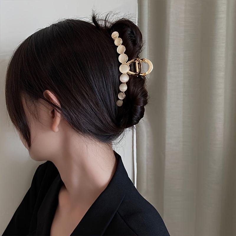 Opal Hair Claw Large Metal Back Head Hair Claw Shark Claw Hair Accessories