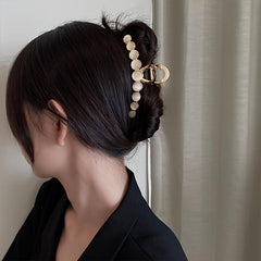 Opal Hair Claw Large Metal Back Head Hair Claw Shark Claw Hair Accessories