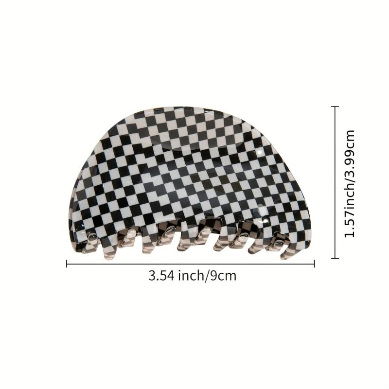 Checkered Pattern Acetate Hair Claw Shark Claw Hair Clip