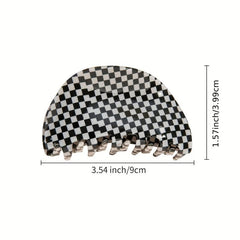 Checkered Pattern Acetate Hair Claw Shark Claw Hair Clip