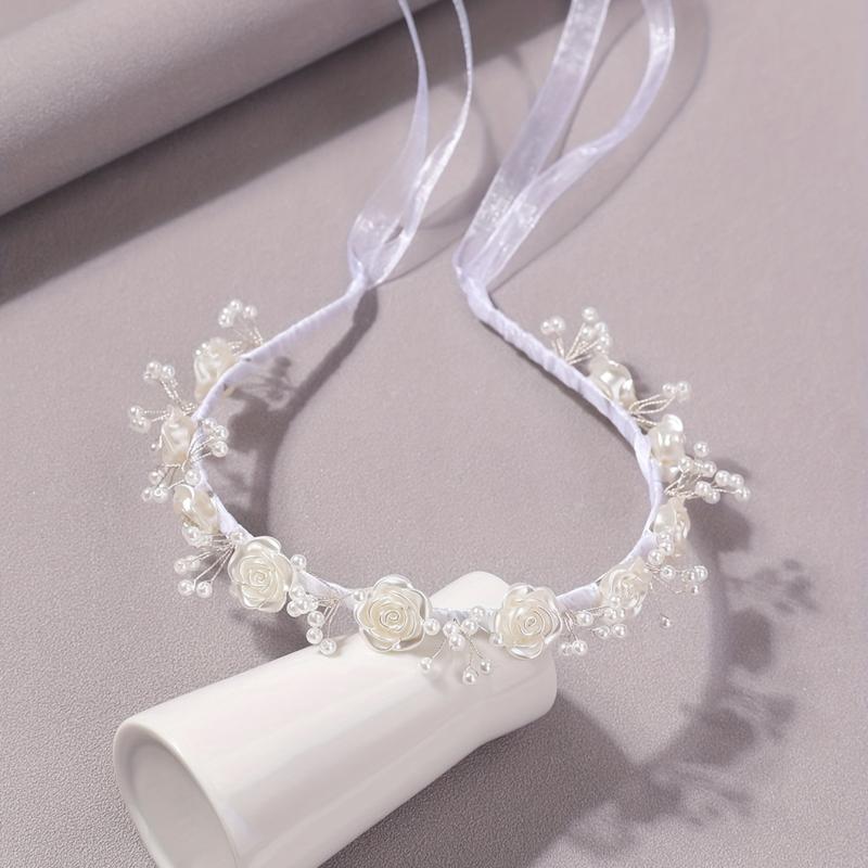 Flower Headband Bridal Head Piece Ribbon Head Band Hair Accessories