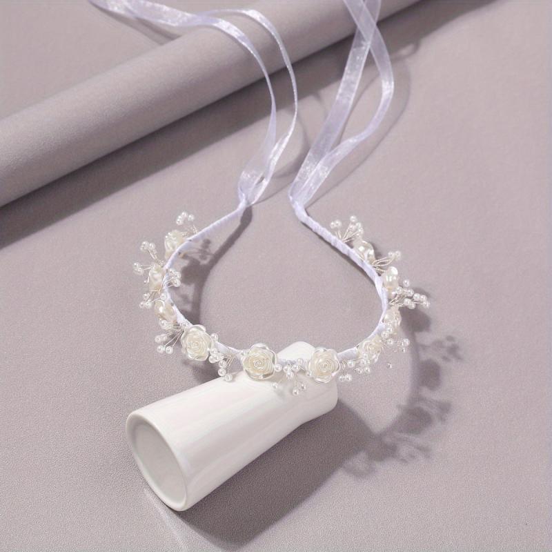 Flower Headband Bridal Head Piece Ribbon Head Band Hair Accessories
