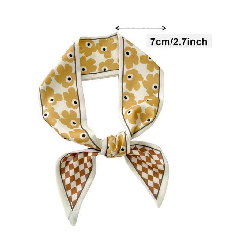 Long Scarf Flower Headband Ribbon Hair Band Silk Belt