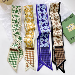 Long Scarf Flower Headband Ribbon Hair Band Silk Belt