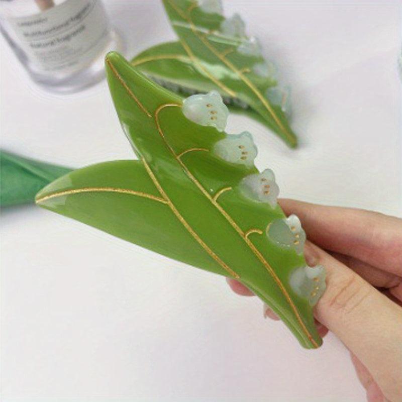 Lily Flower Hair Claw Leaf Shape Shark Claw Hair Accessories For Women Girls