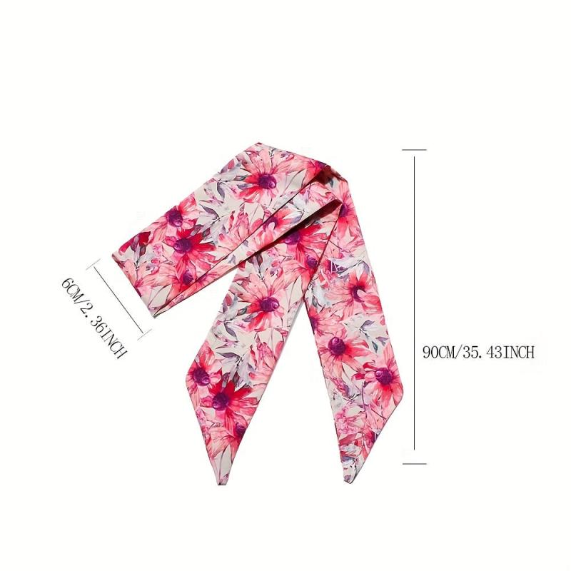 Floral Pattern Hair Scarf Sweet Head Ribbon Scarf