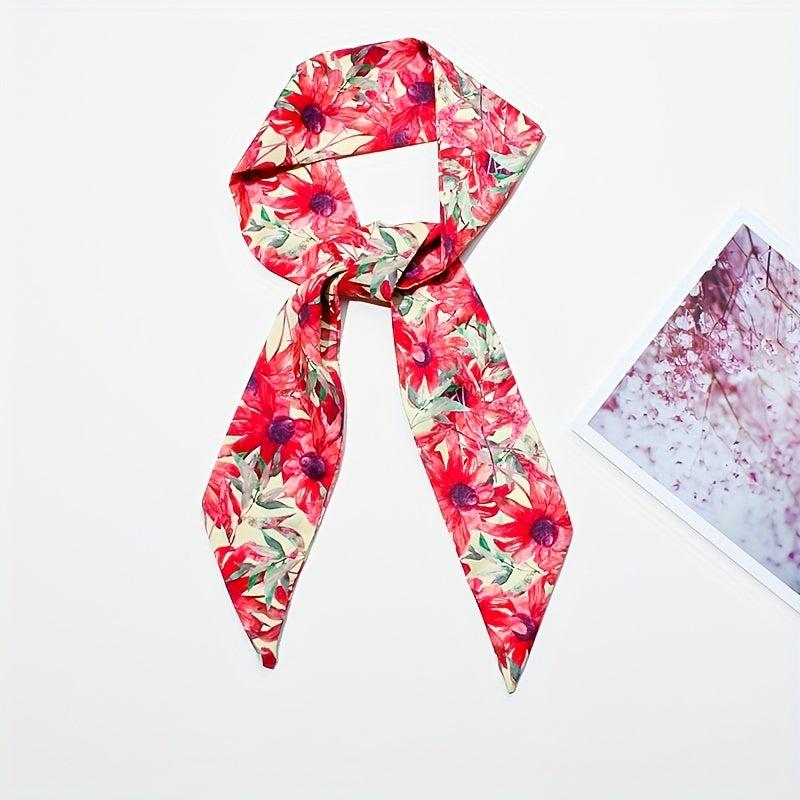 Floral Pattern Hair Scarf Sweet Head Ribbon Scarf