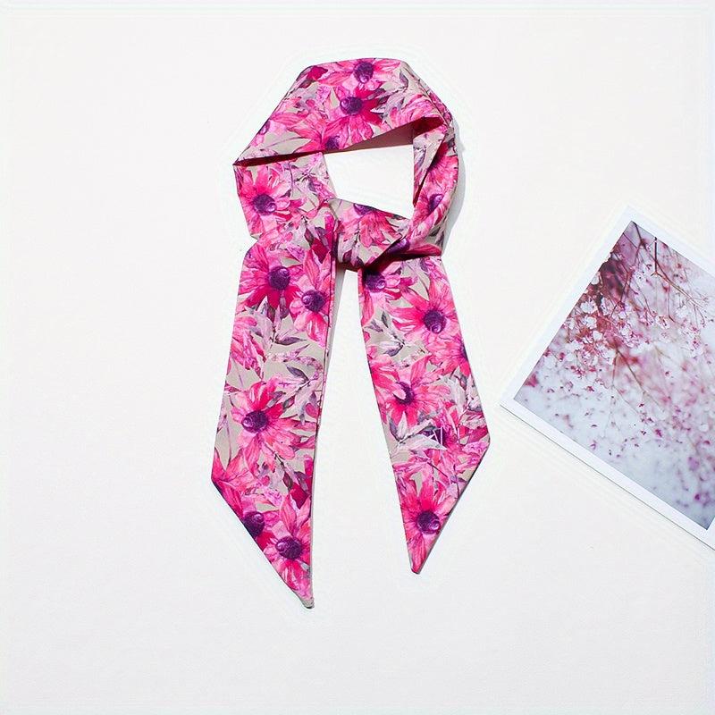Floral Pattern Hair Scarf Sweet Head Ribbon Scarf