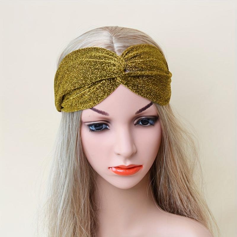 Glitter Fabric Hair Bands Stretchy Gypsophila Headbands Yoga Bundle