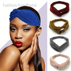 Glitter Fabric Hair Bands Stretchy Gypsophila Headbands Yoga Bundle