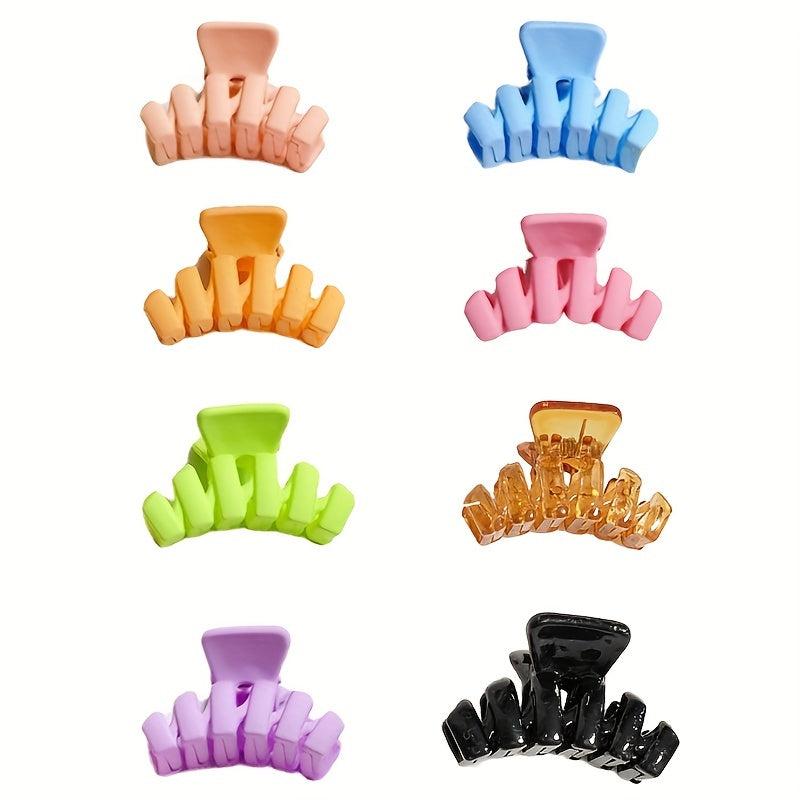 6pcs Solid Style Hair Claw Ponytail Holder Back Head Hair Clip