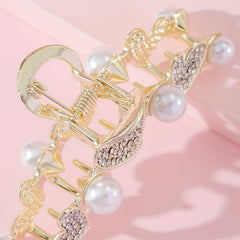 Butterfly Rhinestone Hair Claw Faux Pearl Shark Claw Hair Accessories