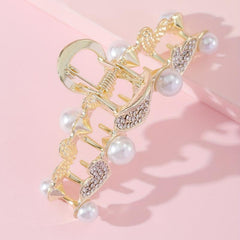 Butterfly Rhinestone Hair Claw Faux Pearl Shark Claw Hair Accessories