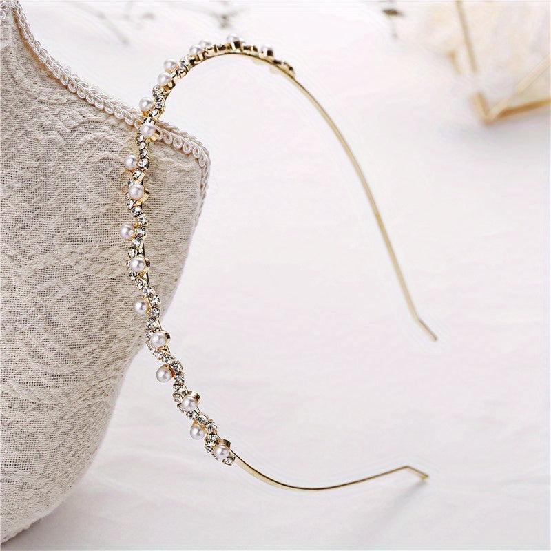 Rhinestone Faux Pearl Headband Hair Accessories