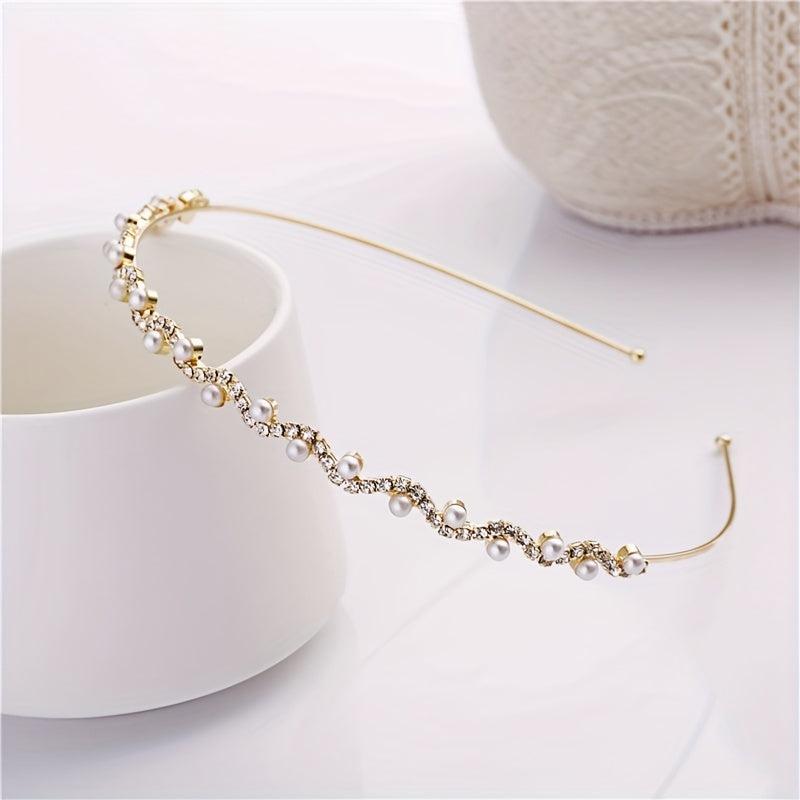 Rhinestone Faux Pearl Headband Hair Accessories