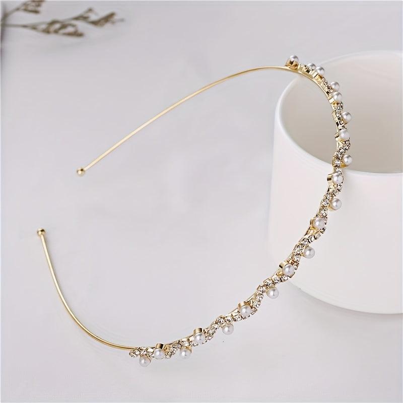 Rhinestone Faux Pearl Headband Hair Accessories