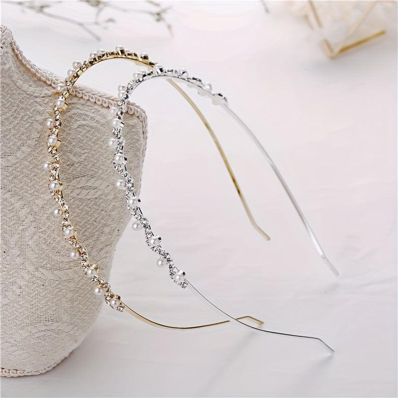Rhinestone Faux Pearl Headband Hair Accessories