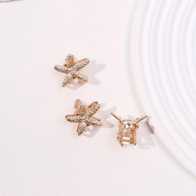 3pcs Small Starfish Hair Claw Nonslip Braids Shark Claw Women Girls Sweet Hair