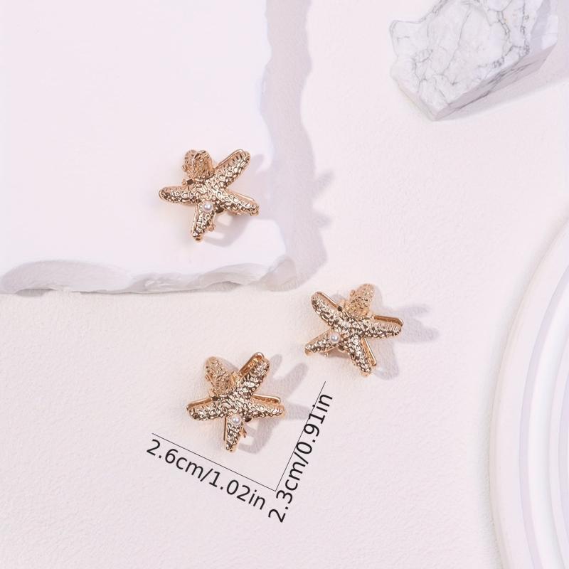 3pcs Small Starfish Hair Claw Nonslip Braids Shark Claw Women Girls Sweet Hair