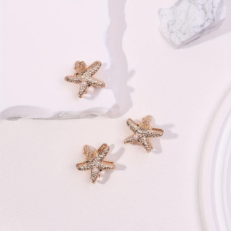 3pcs Small Starfish Hair Claw Nonslip Braids Shark Claw Women Girls Sweet Hair