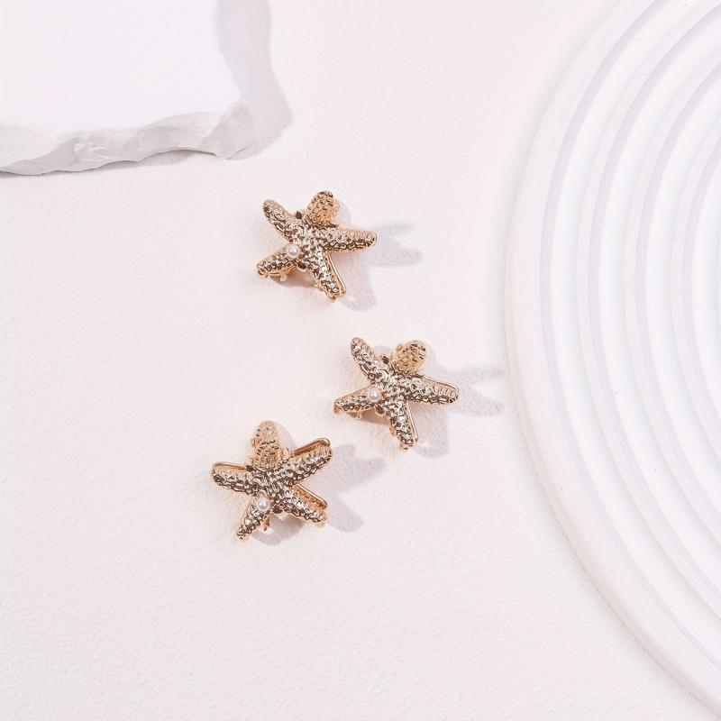 3pcs Small Starfish Hair Claw Nonslip Braids Shark Claw Women Girls Sweet Hair