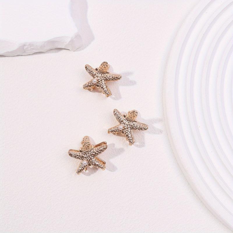 3pcs Small Starfish Hair Claw Nonslip Braids Shark Claw Women Girls Sweet Hair