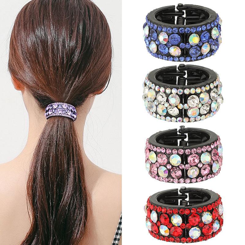 Vintage Rhinestone Hair Cuff Clip Glitter Hair Claw for Women Girls