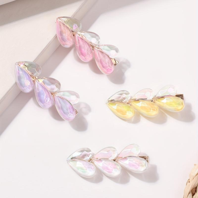 Y2K Crystal Duckbill Clip Holographic Hair Accessory Hairclip for Women Girls