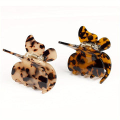 2pcs Leopard Pattern Butterfly Hair Claw Clip for Women Girls