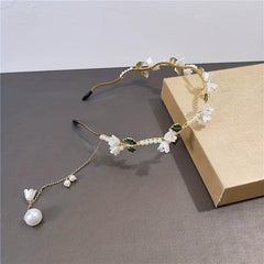 Faux Lily Flower Hair Hoop for Wedding Holiday Daily Use