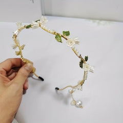 Faux Lily Flower Hair Hoop for Wedding Holiday Daily Use