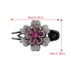 Colorful Rhinestone Flower Hair Claw Crystal Hair Clip For Women