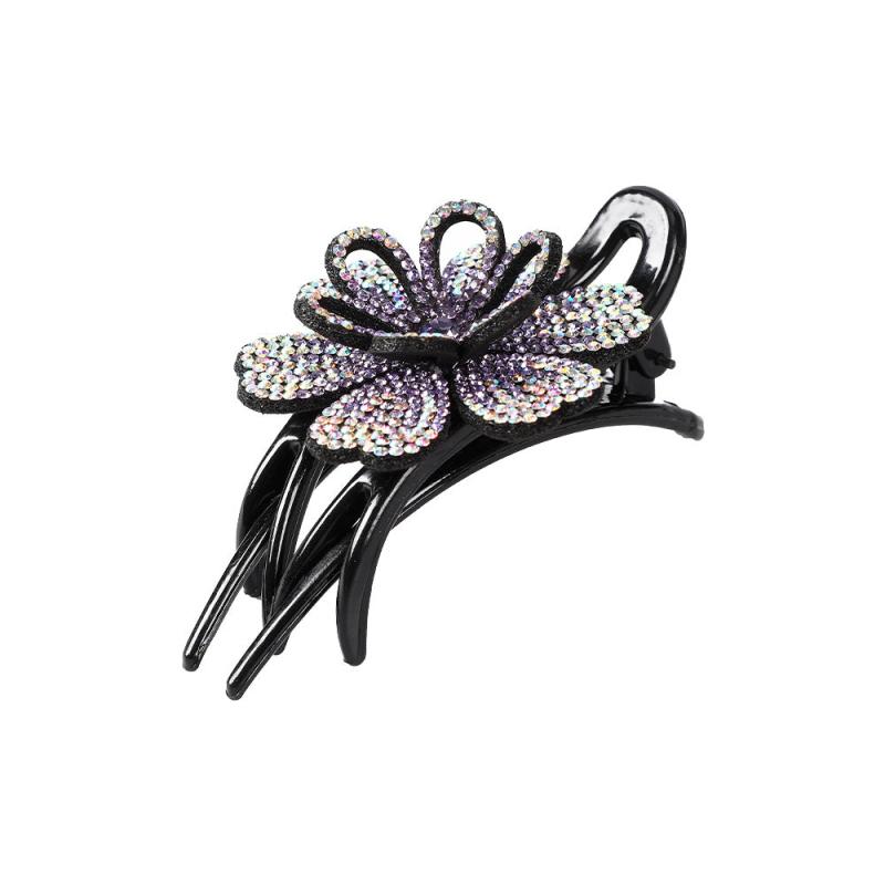 Colorful Rhinestone Flower Hair Claw Crystal Hair Clip For Women