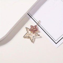 Crystal Star Hair Clip Rhinestone Sparkle Barrette Colorful Hairclip Women Girls
