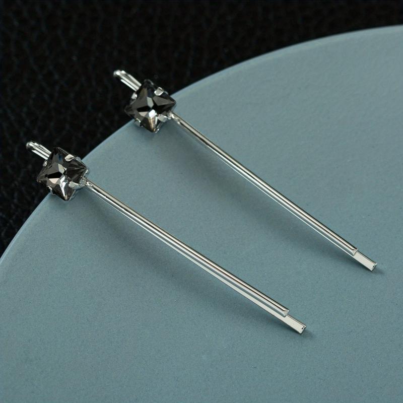 2pcs Crystal Heart Shape Bobby Pin Headwear Side Clip Hair Accessories
