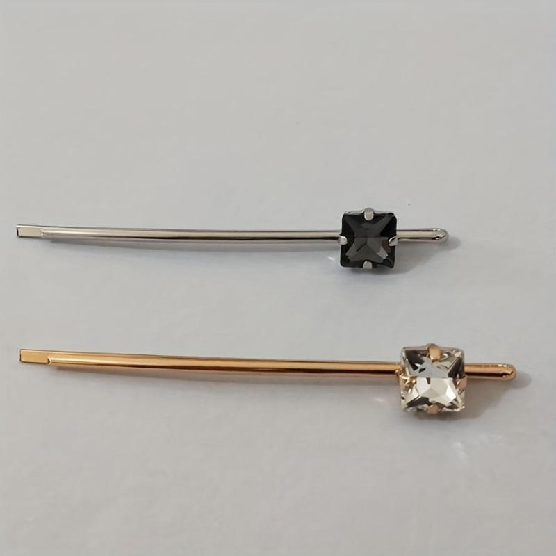 2pcs Crystal Heart Shape Bobby Pin Headwear Side Clip Hair Accessories